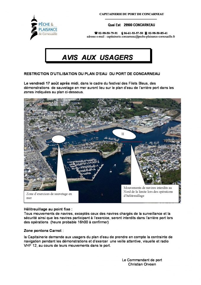 AVIS AUX USAGERS